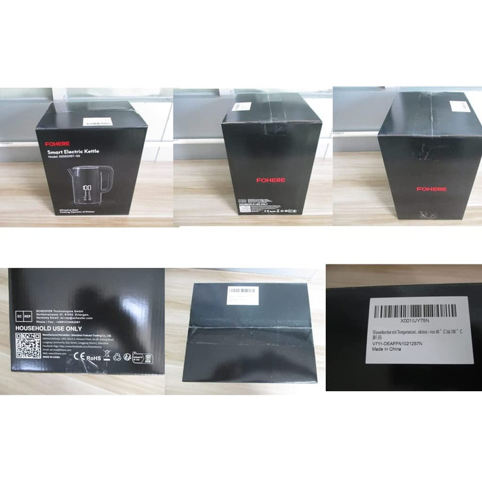 Электрочайник с двойными стенками 1,7 л 2200 Вт Black FOHERE