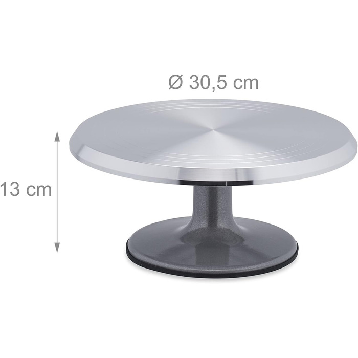 Вращающаяся тарелка для торта 30,5 х 13 см Silver Relaxdays