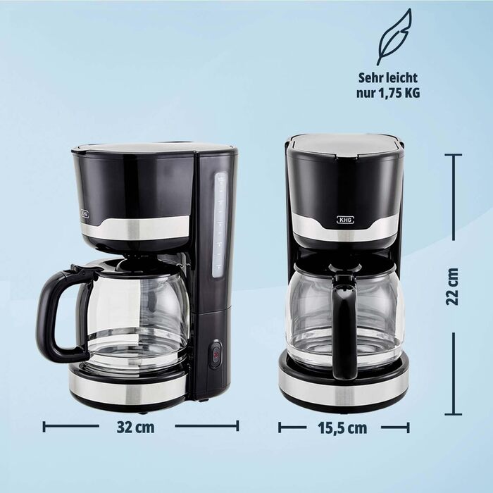 KHG Набор из электрочайника, кофеварки и тостера на 2 ломтика Black KHG