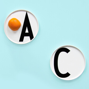 Тарелка I Ø 21,5 см белая AJ Porzellan Teller Design Letters