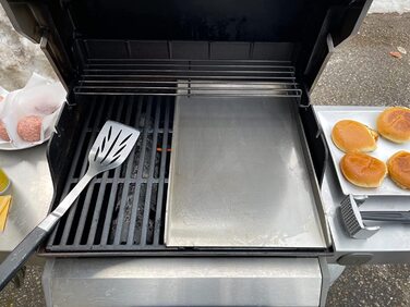 Пластина для гриля WELL GRILL 30x40 см из нержавеющей стали с набором лопаток для гриля