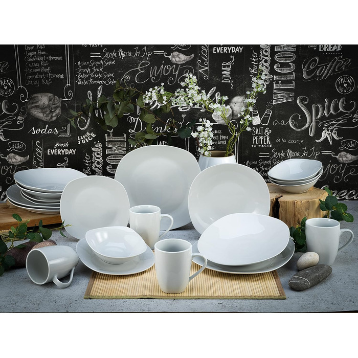 Столовый сервиз на 4 человека 20 предметов White Square CreaTable