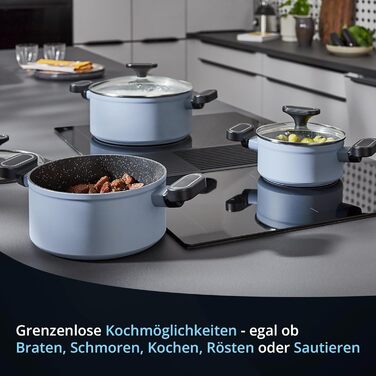 KHG Набор из 3 кастрюль 16/20/24 см алюминий/антипригарное покрытие Lightblue KHG