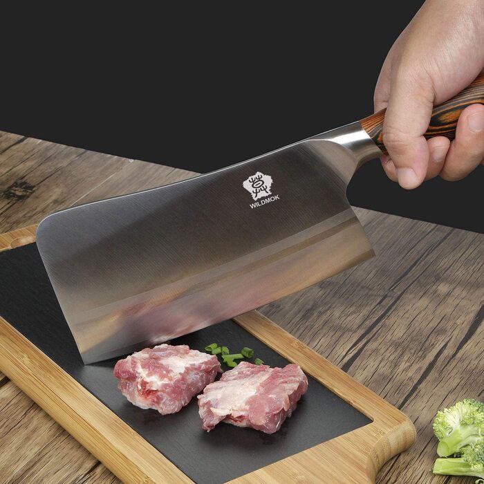 WildMok Нож-топорик для мяса 18 см сталь/дерево паквуд WILDMOK