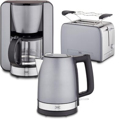 KHG Набор техники электрочайника 1,7 л, кофеварки на 12 чашек и тостера на 2 ломтика Skandi Look KHG
