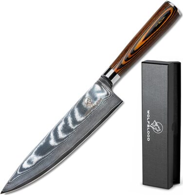 Поварской нож Wolfblood XL из 67 слоев дамасской стали, 32 см