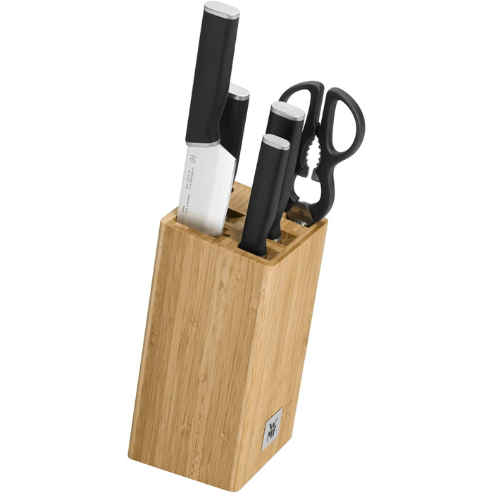 Набор WMF Kineo, 4 ножа из нержавеющей стали + ножницы, с подставкой из бамбука