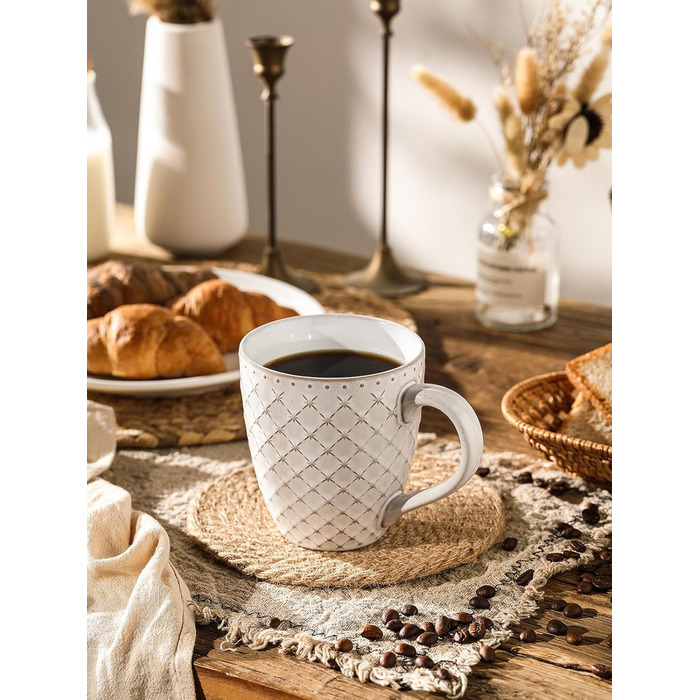 Набор кофейных кружек 0,56 л 6 предметов Vintage White DOWAN