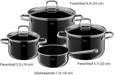 Набор кастрюль 4 предмета Black Elegance Line Silit