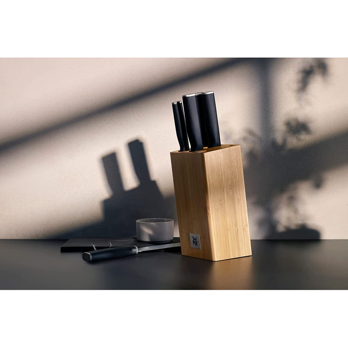 Набор WMF Kineo, 4 ножа из нержавеющей стали + ножницы, с подставкой из бамбука