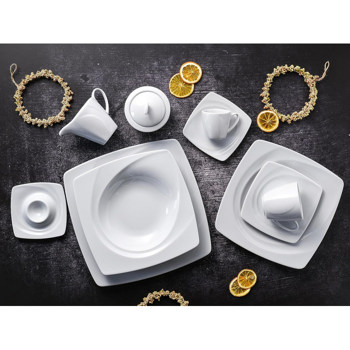 Столовый сервиз на 6 человек 50 предметов White Celebration series CreaTable