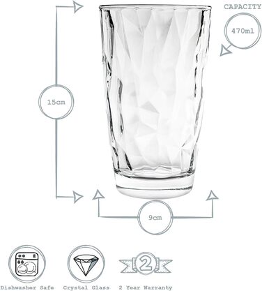 Набор из 6 стаканов 0,47 л Diamond Bormioli Rocco