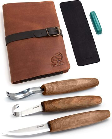 Набор инструментов для карвинга BeaverCraft S14x Deluxe в кожаном чехле