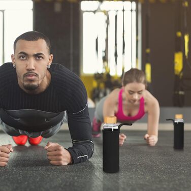 Набор из 6 бутылок для воды с бамбуковой крышкой 0,5 л Relaxdays