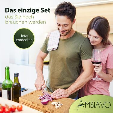 AMBIAVO Набор из 4 разделочных досок 43 х 31 см бамбук AMBIAVO