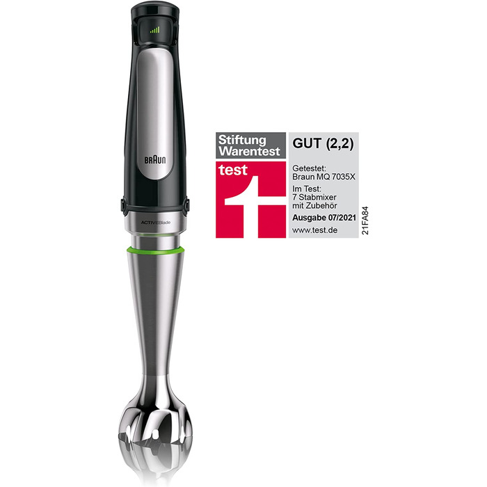 Ручной блендер Braun MultiQuick 7 MQ 7035X / 1000 Вт / 3 предмета / измельчитель 500 мл / стакан 600 мл / нержавеющая сталь