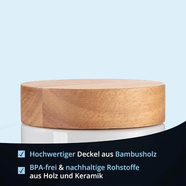 KHG Набор банок для хранения лука и чеснока керамика/бамбук White KHG