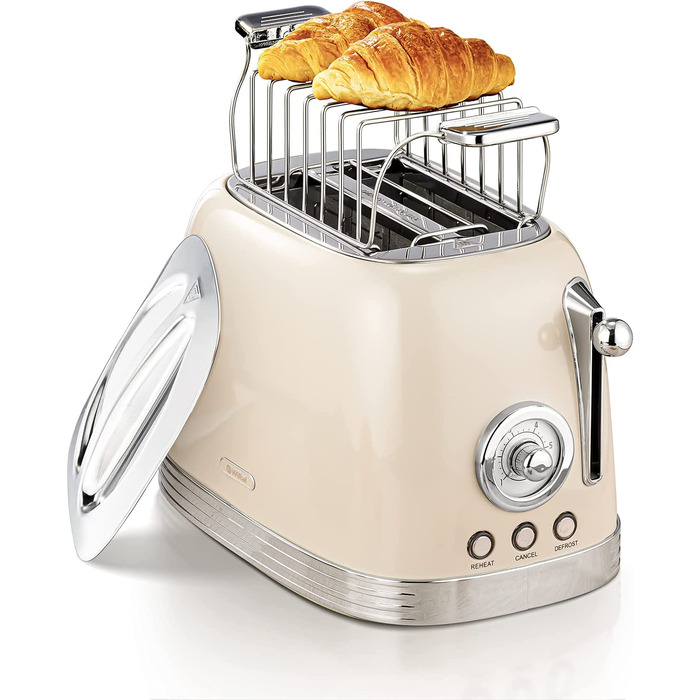 Тостер Wiltal / 815 Вт / на 2 ломтика / с насадкой для булочек / таймер обратного отсчета