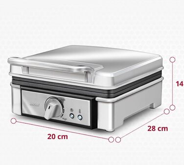 Профессиональная вафельница MPM MGO13 / 1400 Вт / антипригарное покрытие / нержавеющая сталь