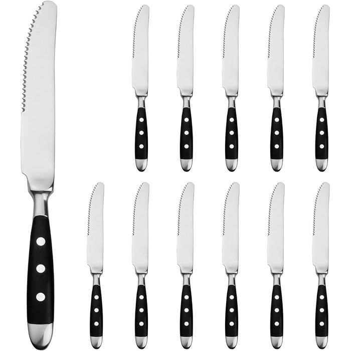 Набор ножей для стейка 12 предметов Black Berlin Series Alata