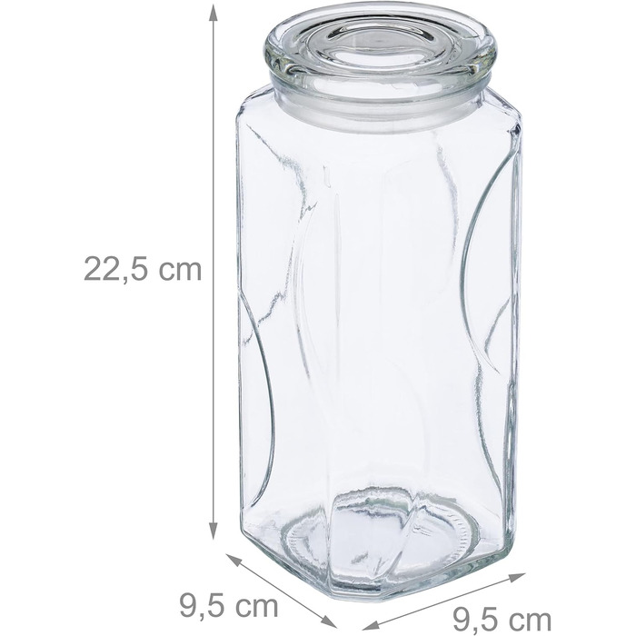 Банки для хранения с крышками, набор из 6 шт., банки, 1300 мл, квадратные банки для хранения, герметичные стеклянные контейнеры, прозрачные