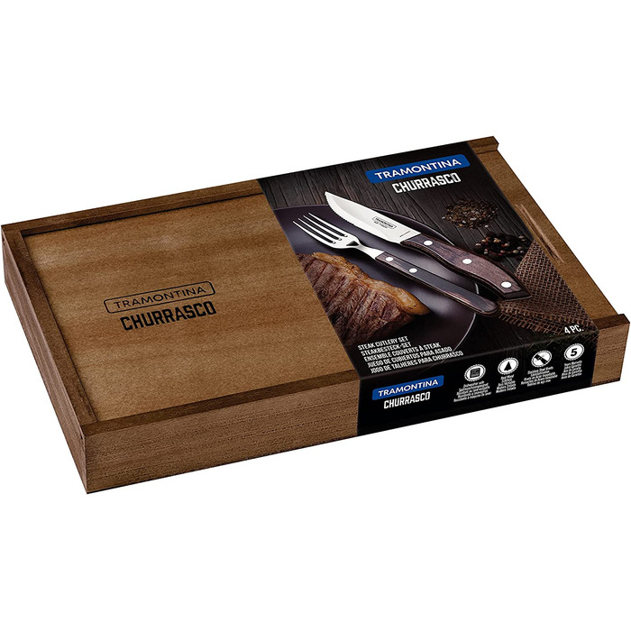 Tramontina Набор из 4 приборов для стейка нержавеющая сталь Tramontina