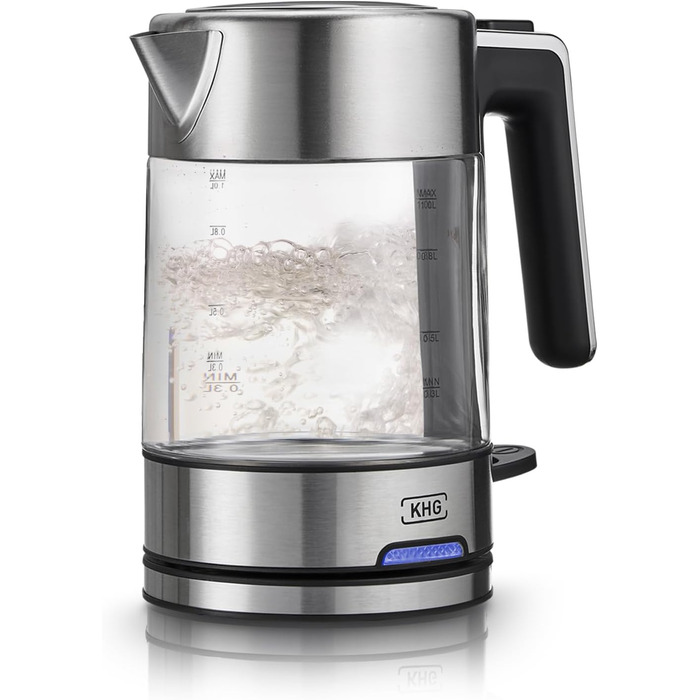 KHG Электрочайник 1 л 2200 Вт стекло/нержавеющая сталь WK-106 GE KHG