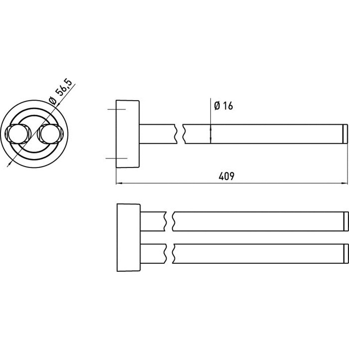 Вешалка для полотенец двойная 41,5 см Emco Polo