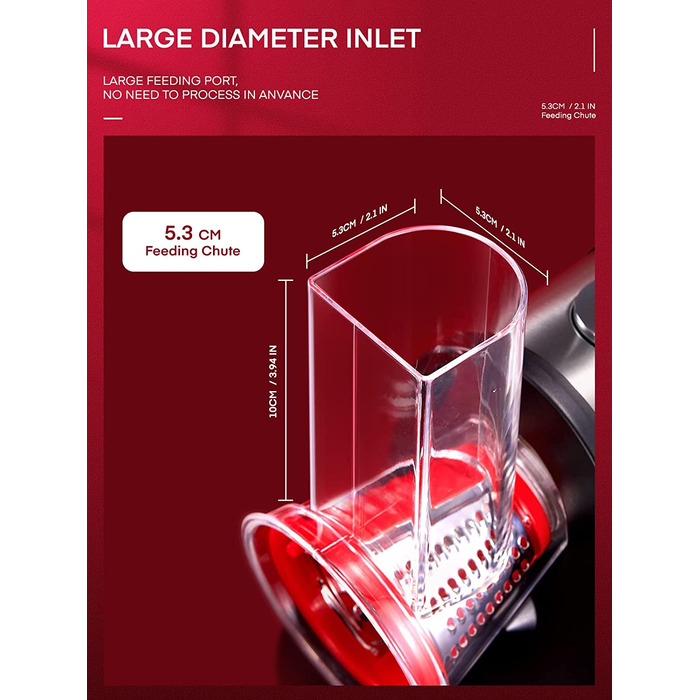 Электрическая терка из нержавеющей стали 200 Вт Red FOHERE