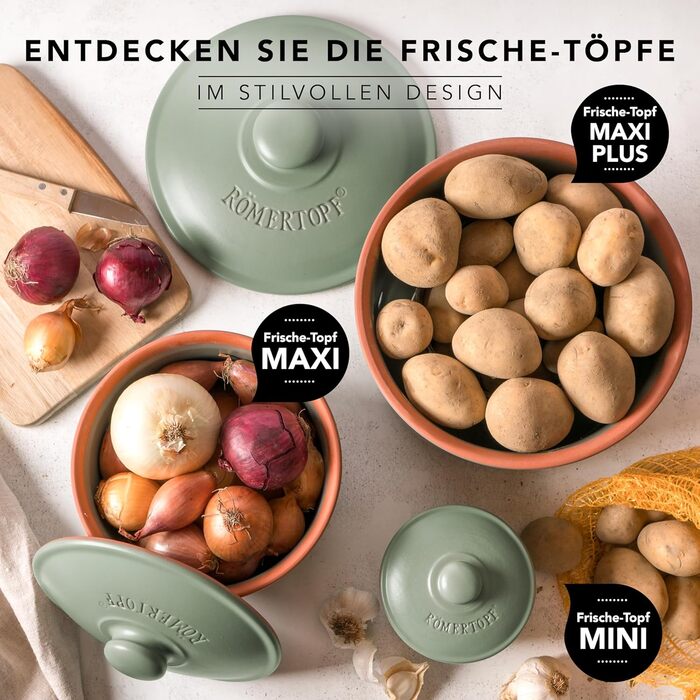 Набор горшков для хранения 3 предмета Green Römertopf