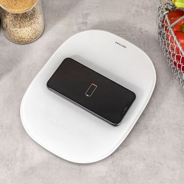 Весы кухонные цифровые с беспроводной зарядкой 24,5 х 18,8 х 2 см White Enfinigy Zwilling