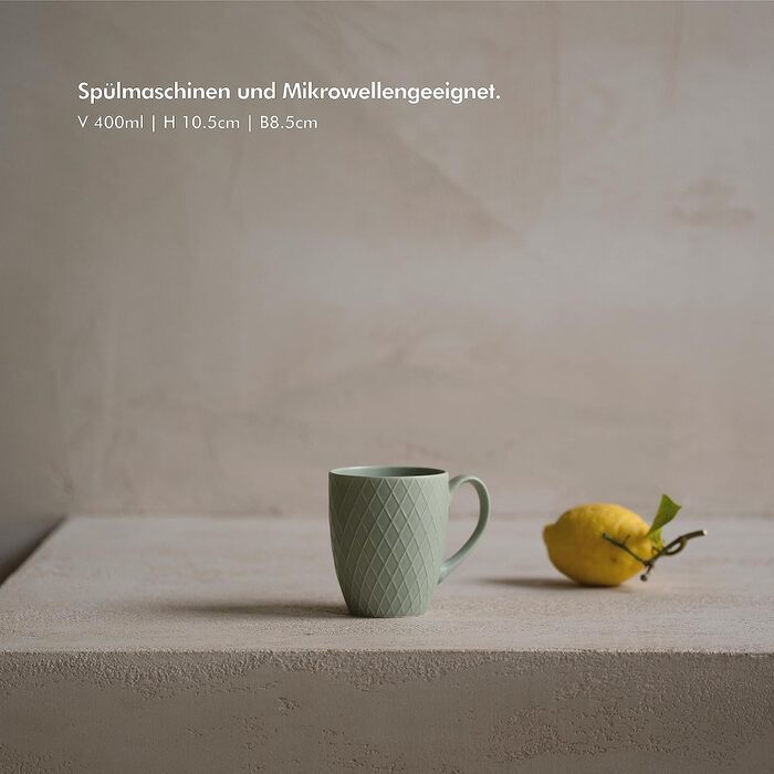 KIVY Набор чашек из 6 чашек для кофе 400 мл цветная керамика KIVY