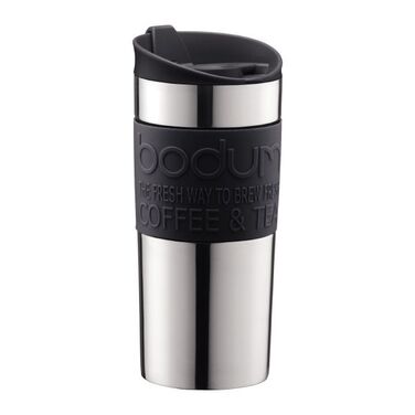 Кружка хромированная 0,35 л Black Travel Mug Bodum