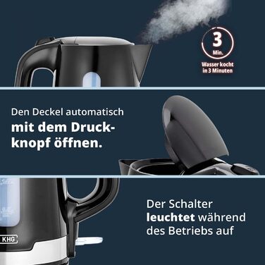 KHG Набор из тостера на 2 ломтика и электрочайника 1,7 л Black KHG
