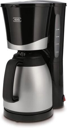 KHG Кофемашина на 8 чашек со съемным фильтром 1 л 870 Вт Black KHG