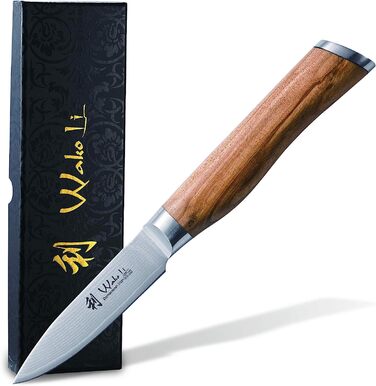 Профессиональный нож с дамасской стали с ручкой из оливкового дерева Wakoli