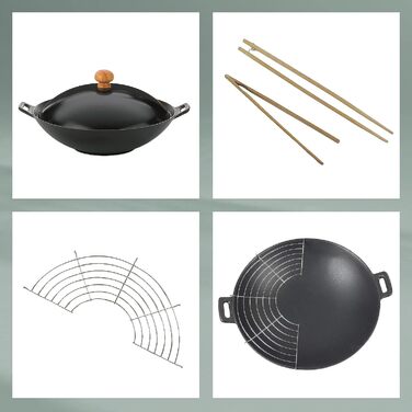 Набор Вок с крышкой 36 см 5 предметов kela