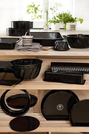 Форма для торта 26 см, эмалированная, черная Riess 0487-022