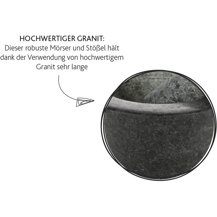 Ступка с пестиком 18 см чёрная BOSKA