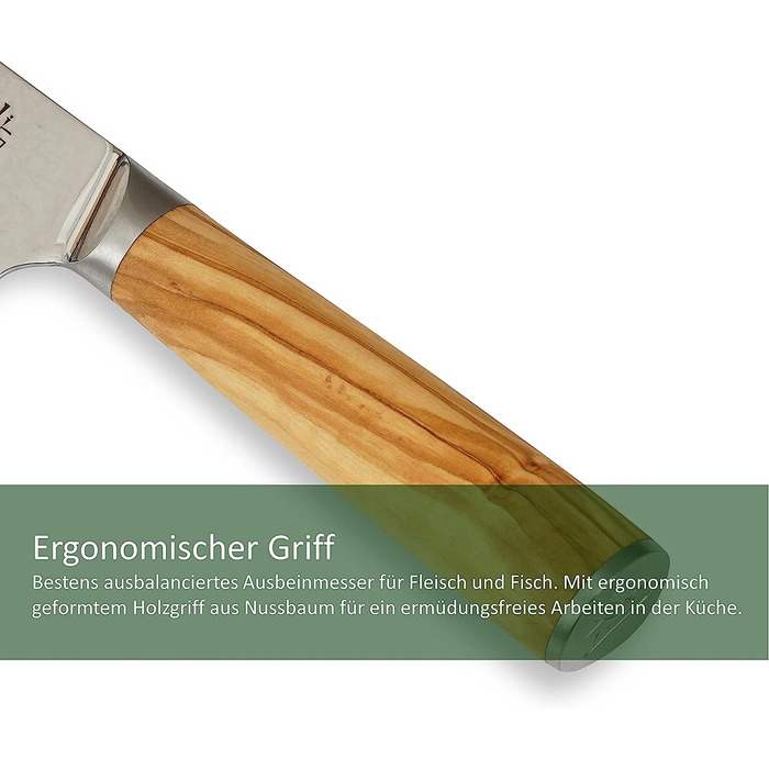 Профессиональный поварской нож из настоящей японской дамасской стали с рукояткой из оливкового дерева 18 см Wakoli Oribu Nakiri