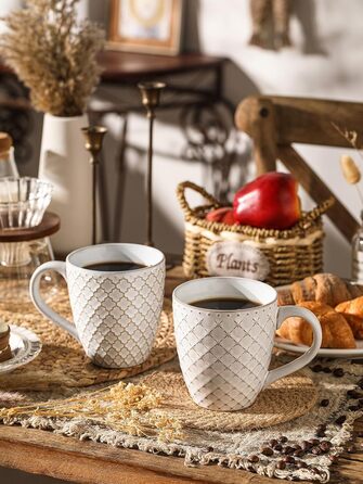 Набор кофейных кружек 0,56 л 6 предметов Vintage White DOWAN