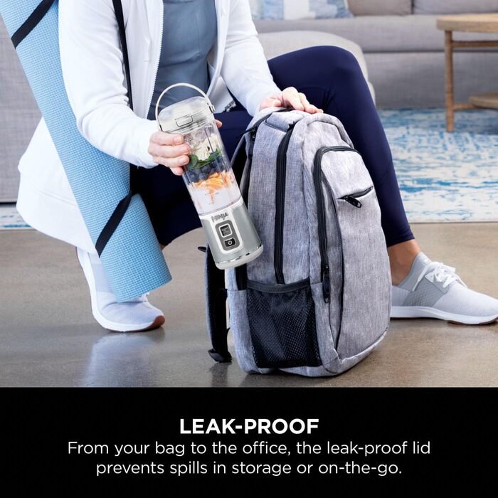 Портативный блендер, 530 мл, герметичная крышка и носик для питья, мощный беспроводной мини-блендер, перезаряжаемый, портативные смузи, протеиновые коктейли, смеси со льдом и льдом (белый), 151UKPR