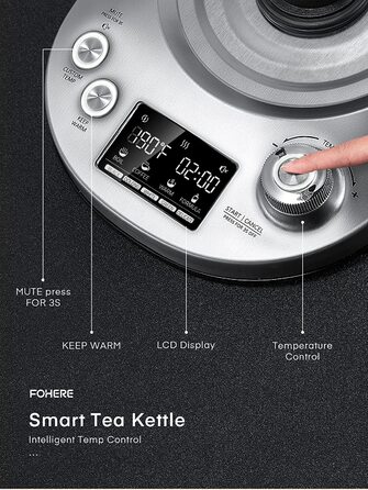 Электрочайник с регулировкой температуры 1,7 л 2200 Вт FOHERE