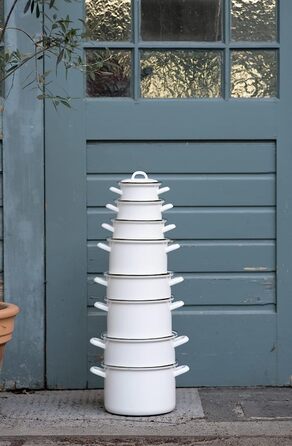 Кастрюля 1.5 л 16 см, эмалированная, белая Riess 0122-033