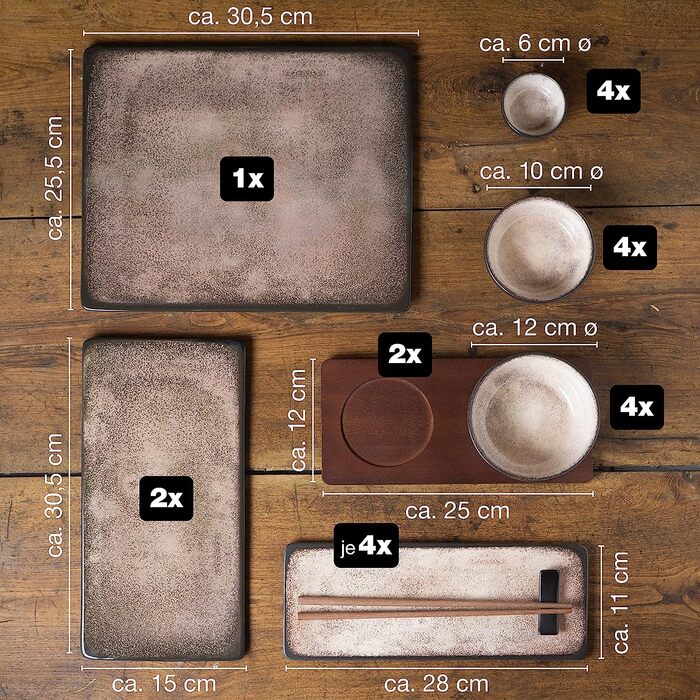 Набор посуды для суши на 4 персоны/29 предметов Beige Vida Moritz & Moritz