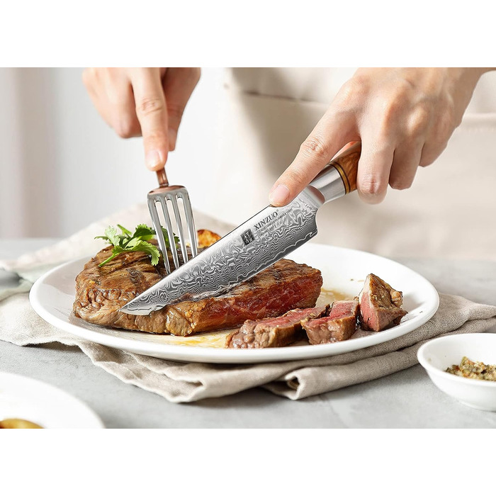 Набор из 4 ножей для стейка из дамасской стали XINZUO