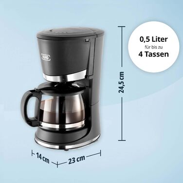 KHG Кофемашина капельная с кувшином 0,5 л сталь/пластик черная KHG