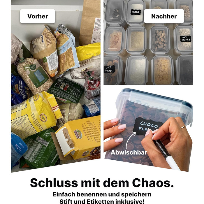 Набор контейнеров для хранения 24 предмета Black Deco Haus