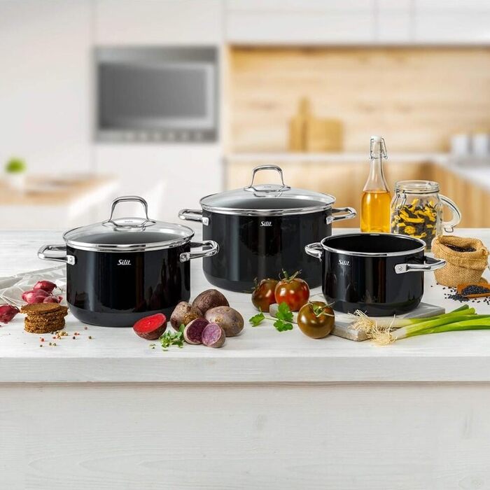 Набор кастрюль 4 предмета Black Elegance Line Silit