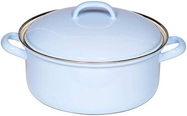 Кастрюля без крышки 24 см 4 л, эмаль, голубая Riess 0282-006